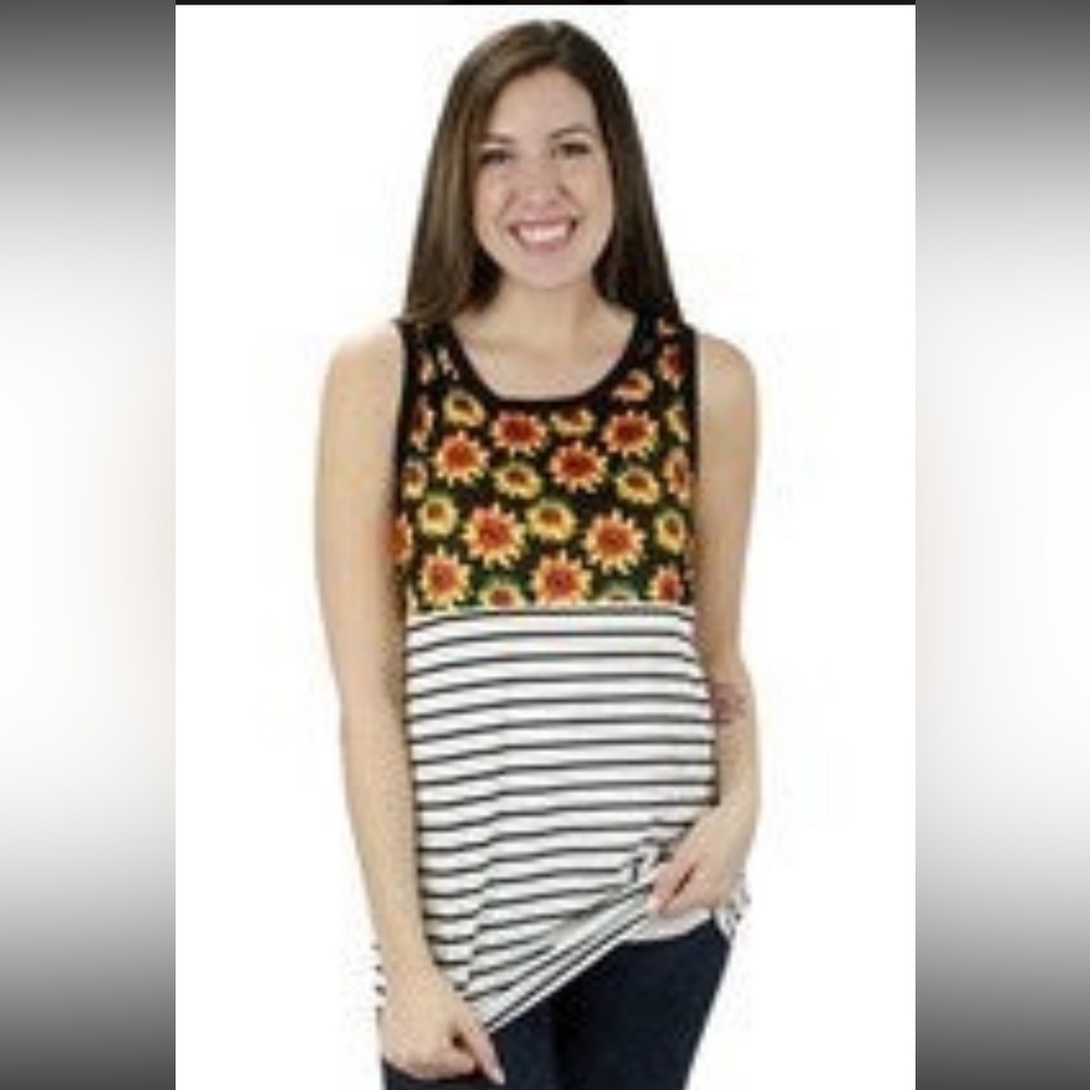 Women’s Color Block Sunflower 🌻 Tank NWT SZ XL